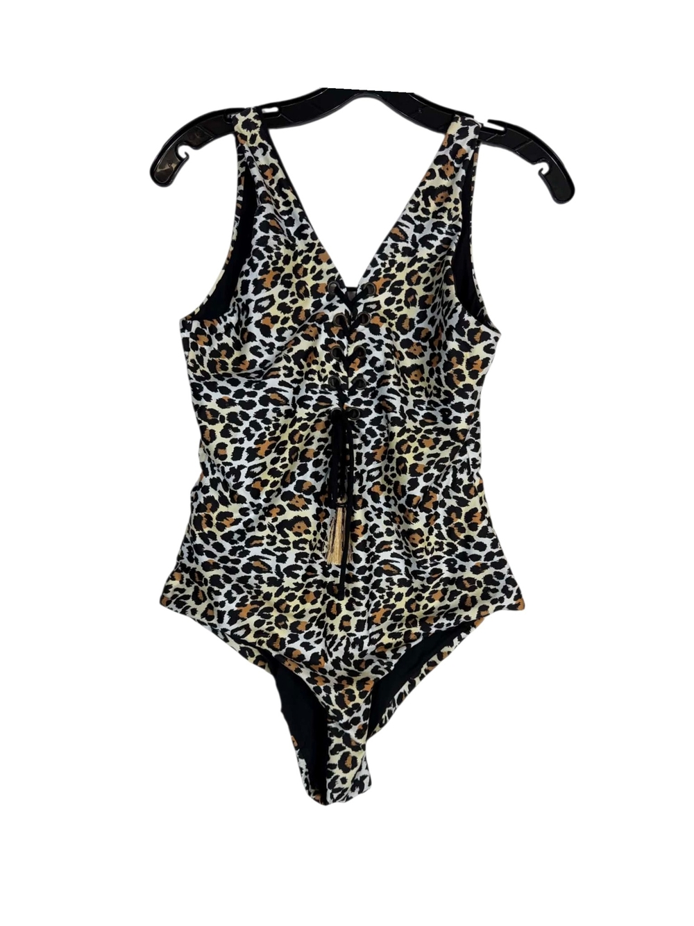 Cosita Linda Leopard Print One-Piece Swimsuit with Front Tie